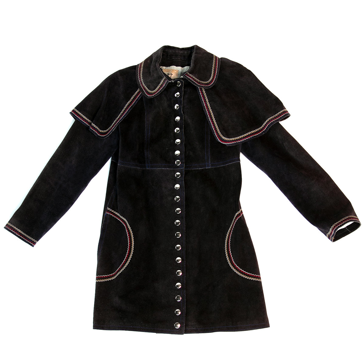 Buttoned-Cape Jacket