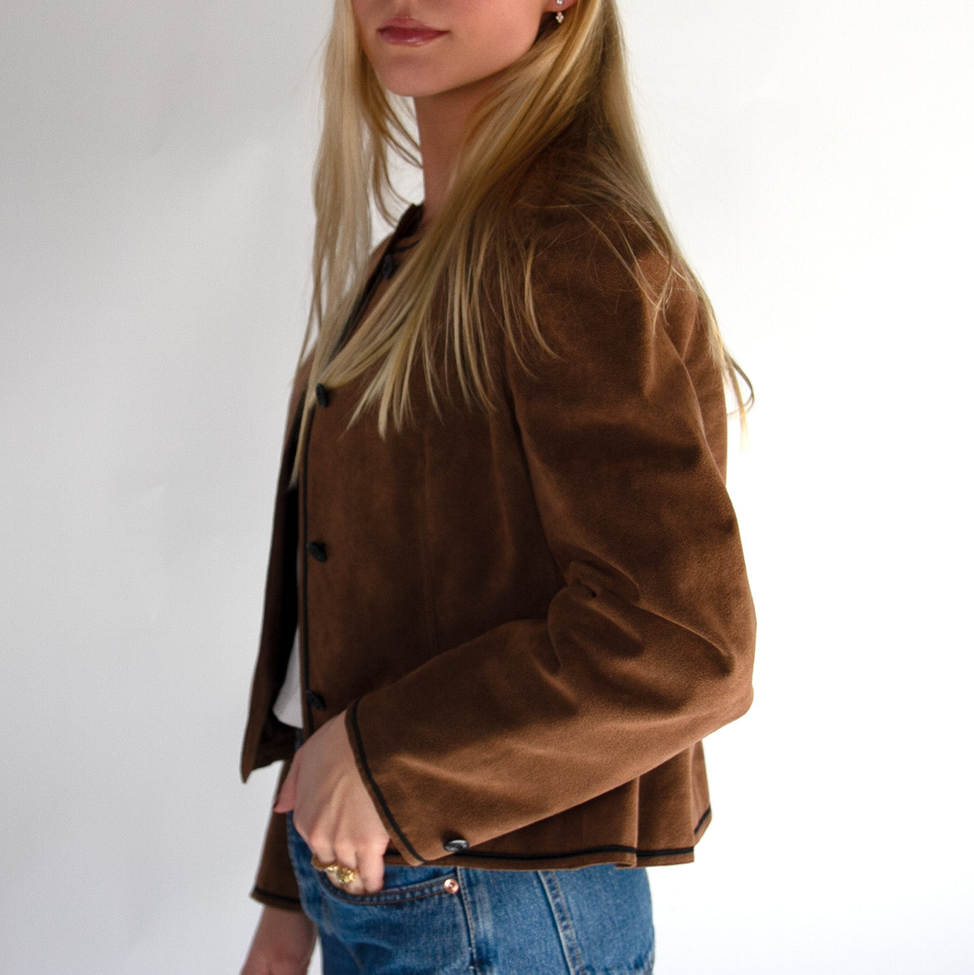 Brown Crop Blazer