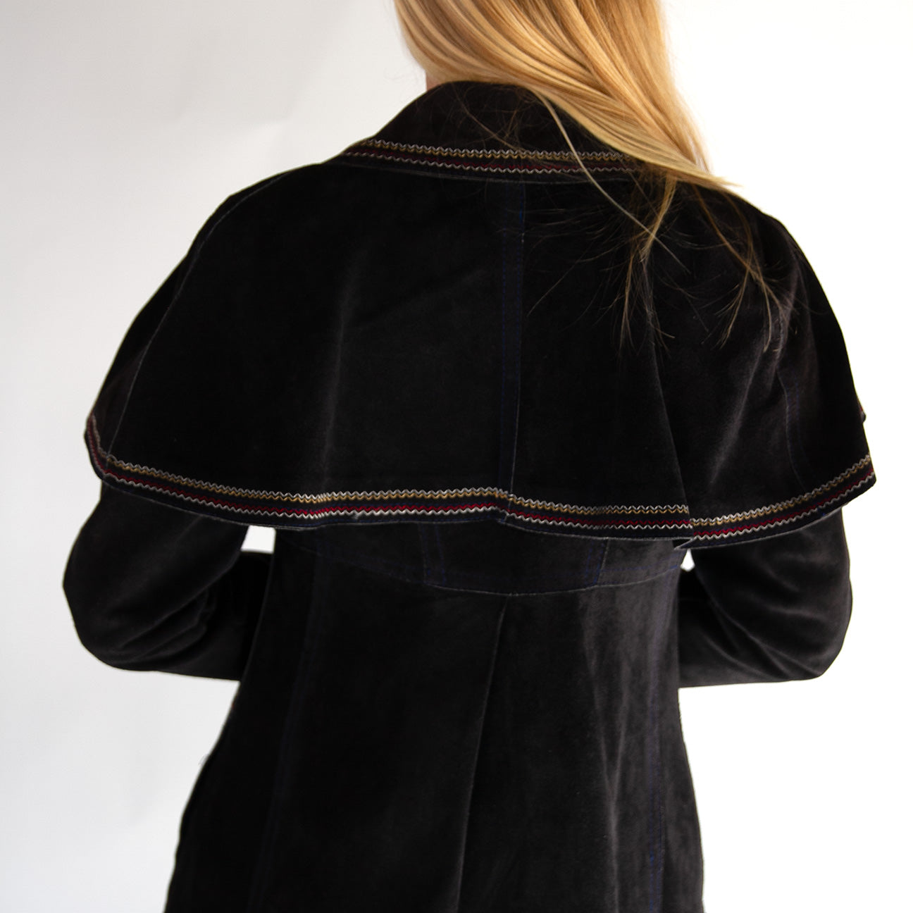 Buttoned-Cape Jacket