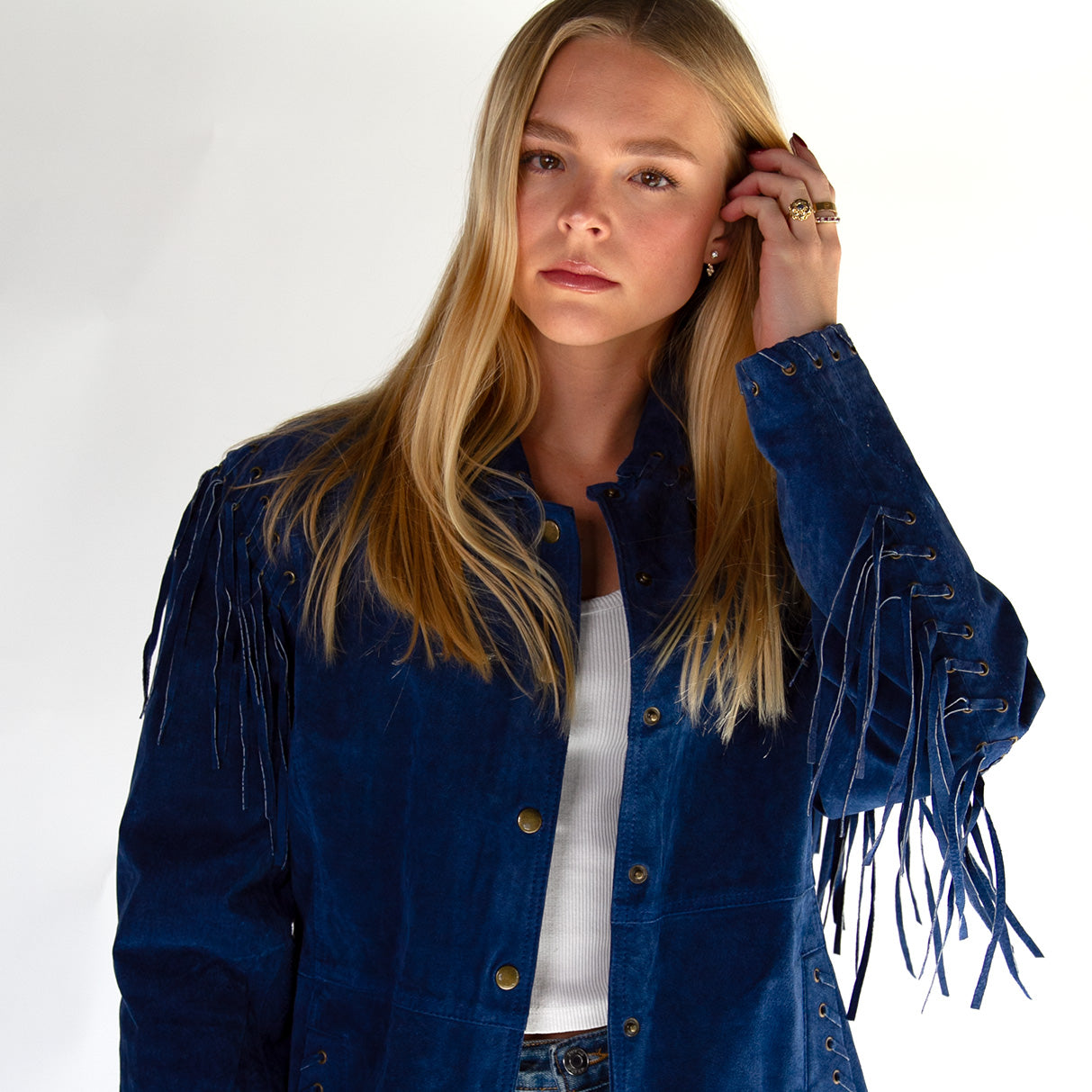 Blue Fringe Jacket