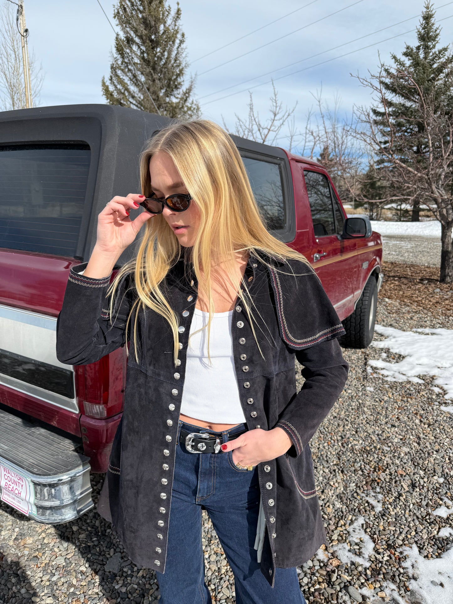 Buttoned-Cape Jacket