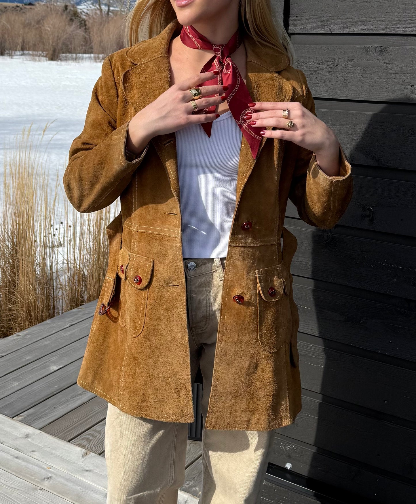 Suede Belted Jacket